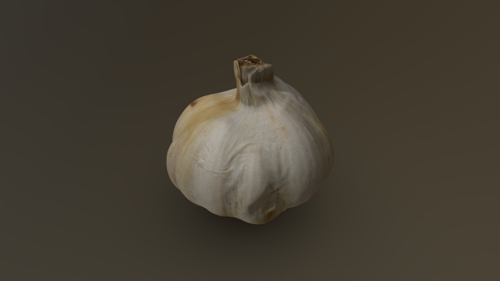 3D model Dried Garlic Head 12 - This is a 3D model of the Dried Garlic Head 12. The 3D model is about a white garlic on a black background.