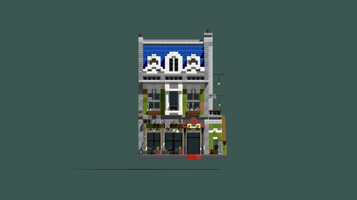 Lego Modular: Parisian Restaurant 3D Model