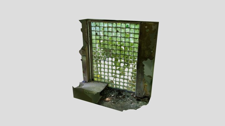 Shattered Glass Wall 3D Model