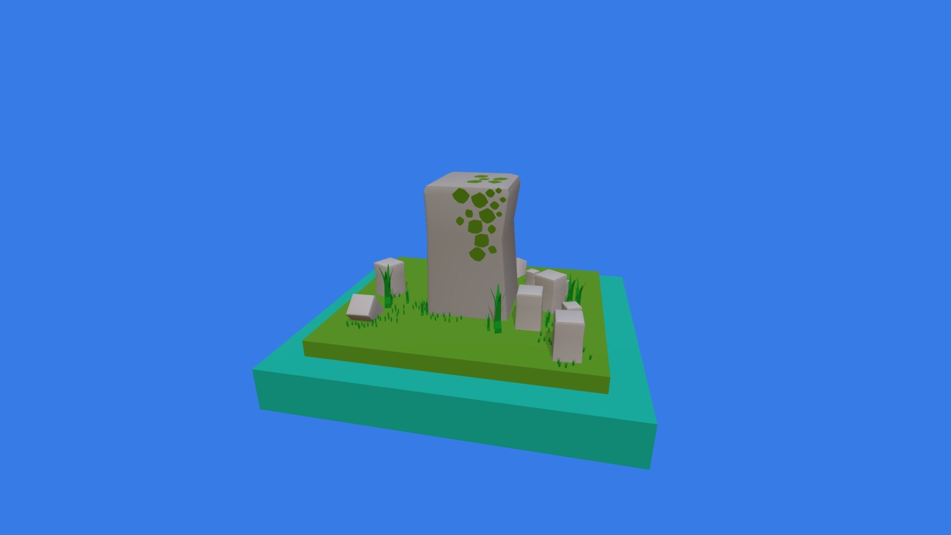 Rocks with grass and foliage (low poly)