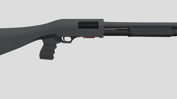 mid/high poly rigged shotGun 3D Model