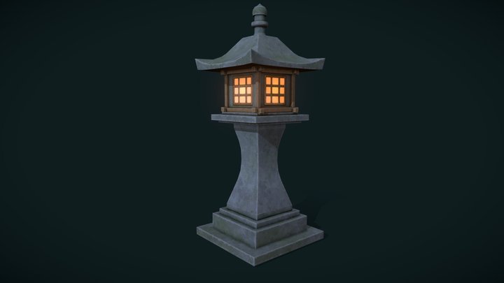 Japanese street lamp 3D Model