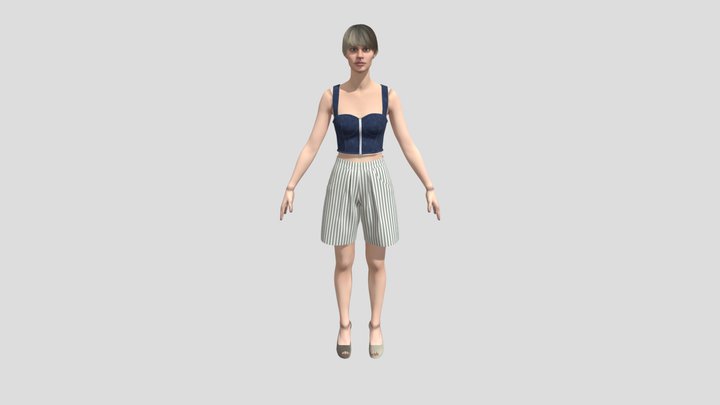 Womens Corset And Pant 3D Model