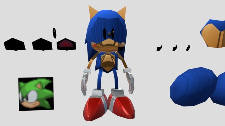 1991 Classic Sonic Model - Download Free 3D model by sebyseb