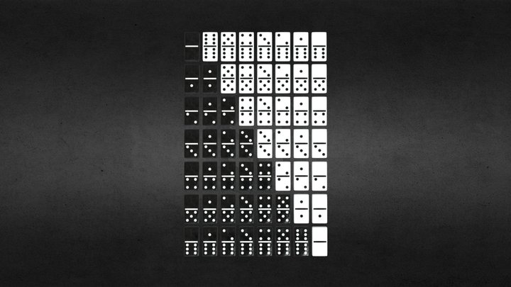Black and White Dominoes 3D Model