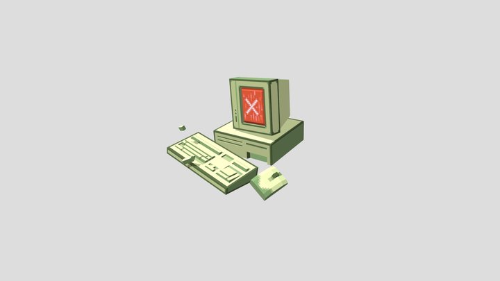Crt computer test posed 3D Model