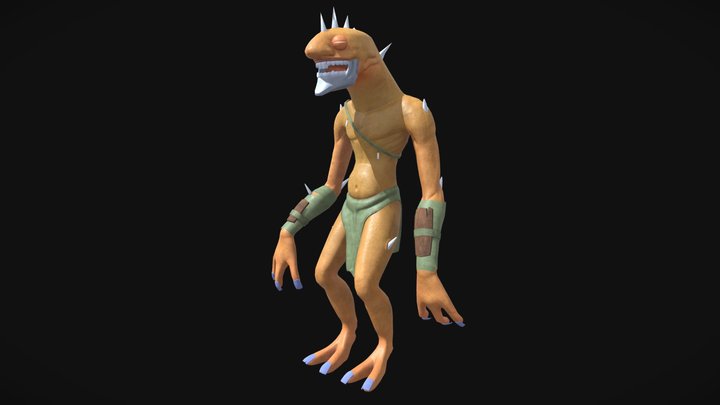 Cave Creature | Game-ready 3D Character 3D Model
