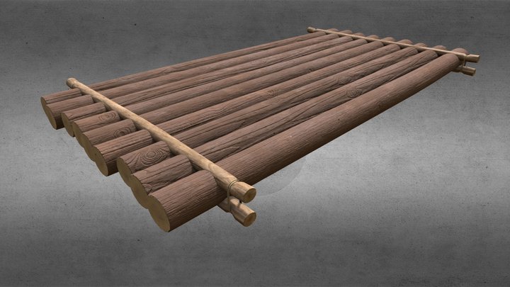 Raft | Wood raft | Плот | Деревянный плот 3D Model