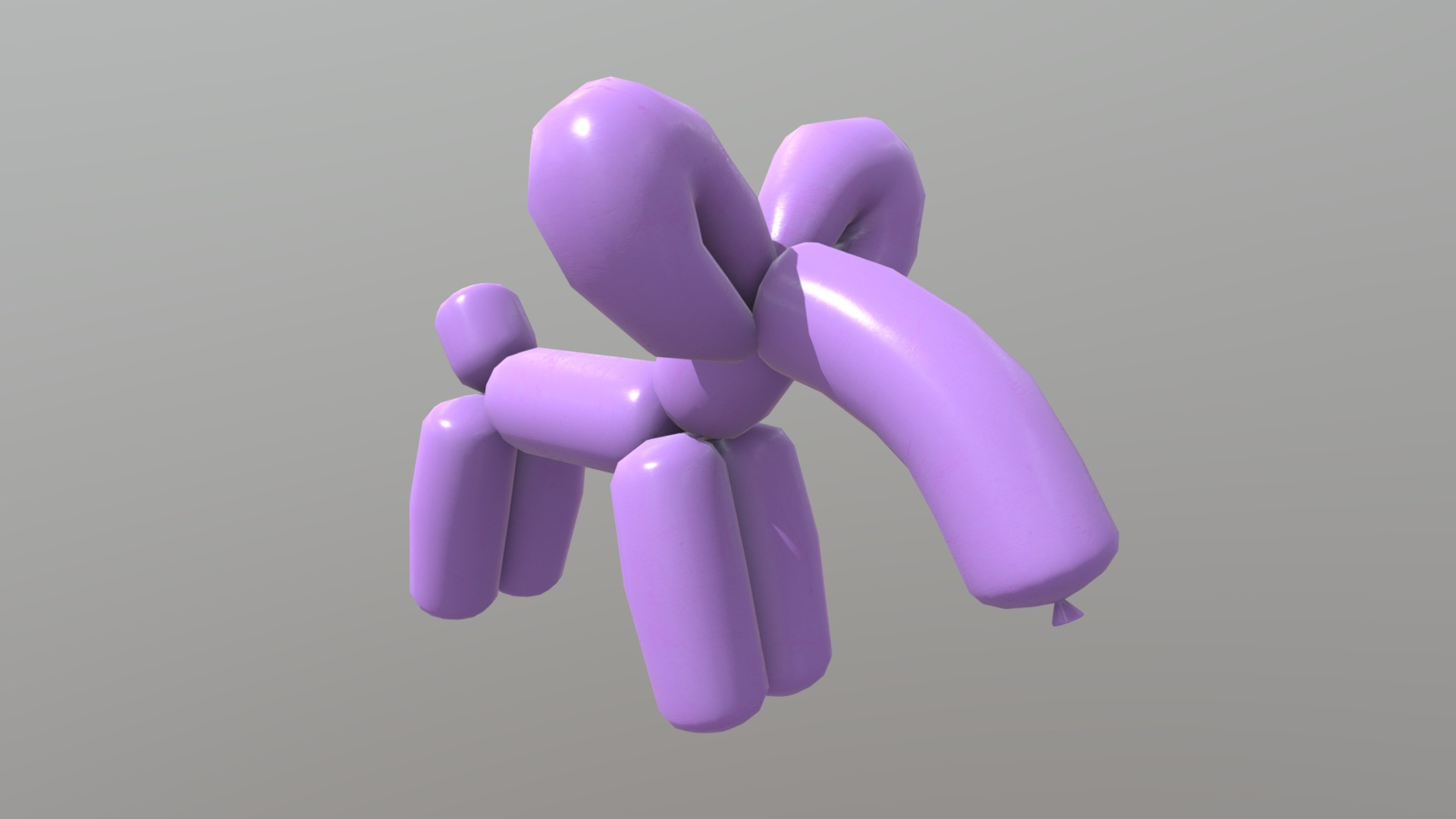 3D model Balloon Elephant - This is a 3D model of the Balloon Elephant. The 3D model is about a purple toy figure.