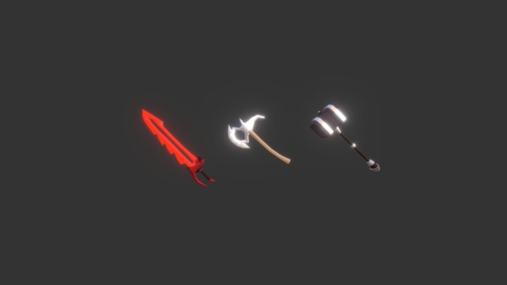 Low-poly weapons 3D Model