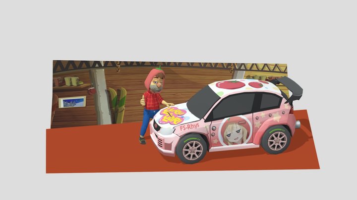 HCR2 rally car (tomato) 3D Model
