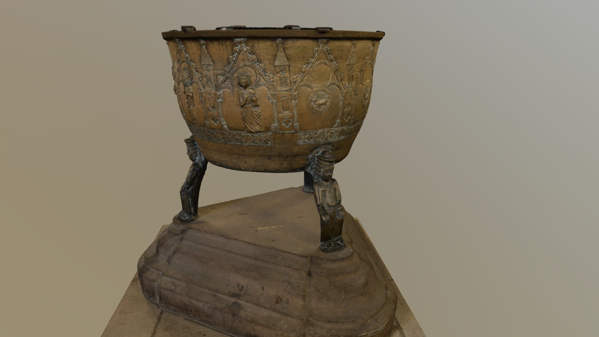Taufbecken in Winser Dorfkirche — Sketchfab embed 3D viewer