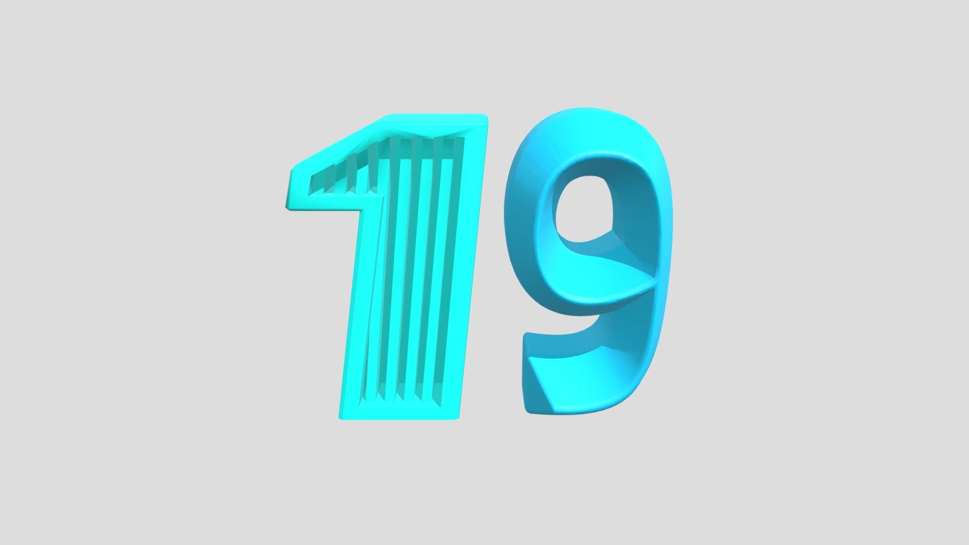 цифра 19 - Download Free 3D model by albert (@albert.ru) [deb2677 ...