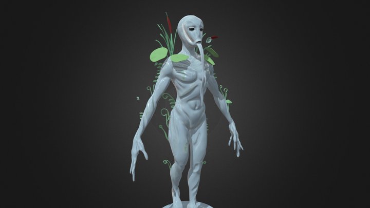Humanoid Water Elemental Flowing Statue – Kostenloses 3D-Modell STL