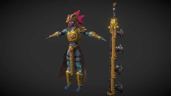 Tezca-Tal Character Model 3D Model