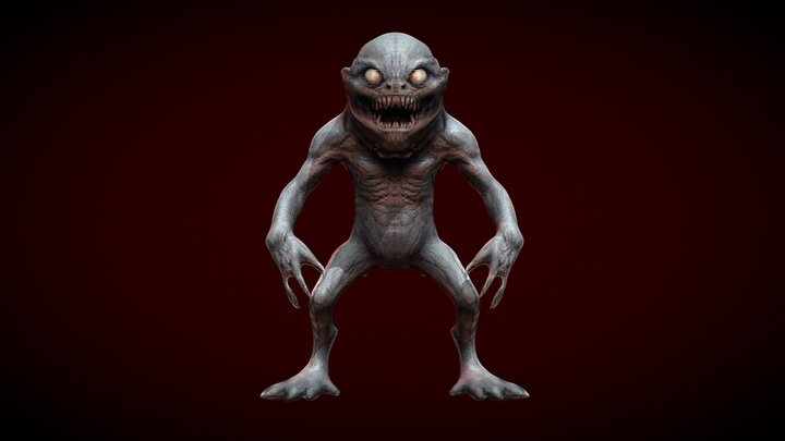 Monster Game Ready Rigged and Animated 3D Model