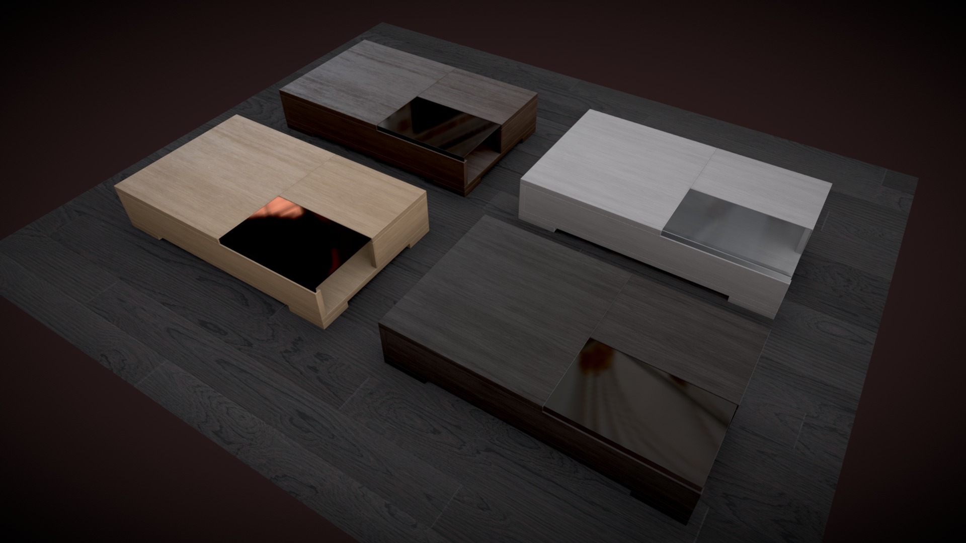 3D model Coffee table - This is a 3D model of the Coffee table. The 3D model is about a group of boxes.