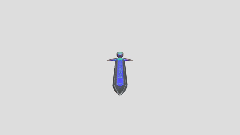 Engraved Medieval Sword Neon Game Ready