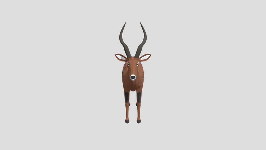 Low Poly Kob Antelope