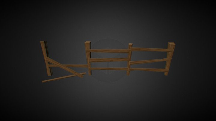 Hand Painted Toon Fence Demo 3D Model