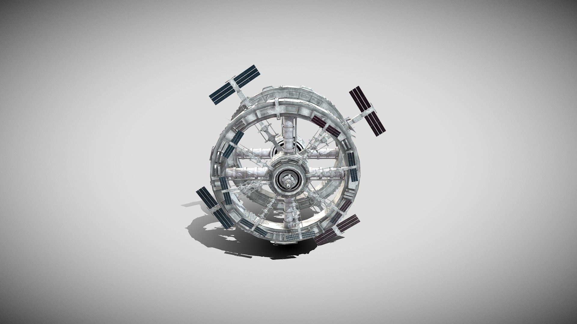 3D model Stylised Space Station - This is a 3D model of the Stylised Space Station. The 3D model is about a circular object with a fan on it.