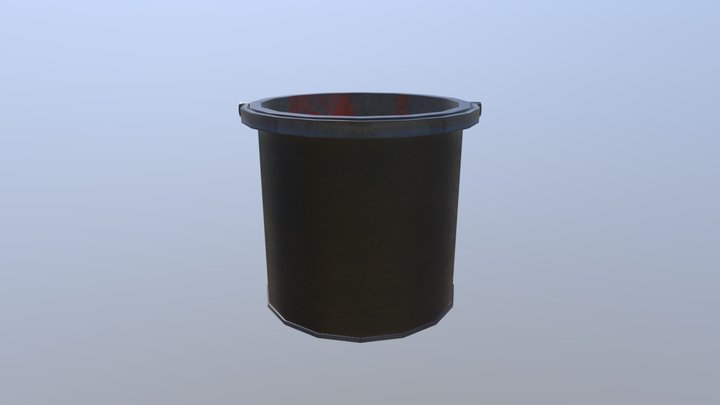 Low Poly Paint Bucket 3D Model