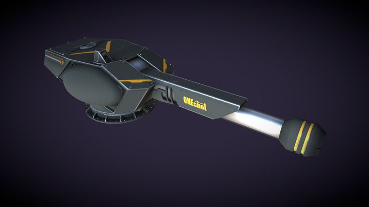 Railgun turret 3D Model