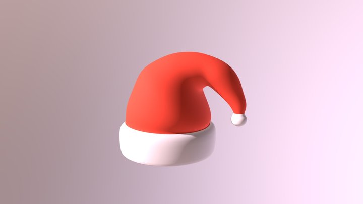 Cartoon Santa Claus Hat 3D Model