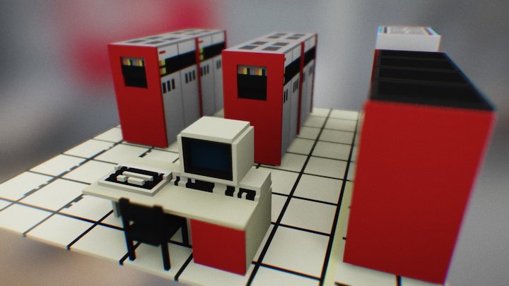 Amdahl Mainframe Scene 3D Model