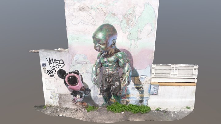 Ron English's artwork in Rome 3D Model