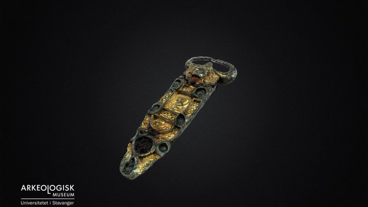 Book-clasp of gold/bronze from the viking age 3D Model