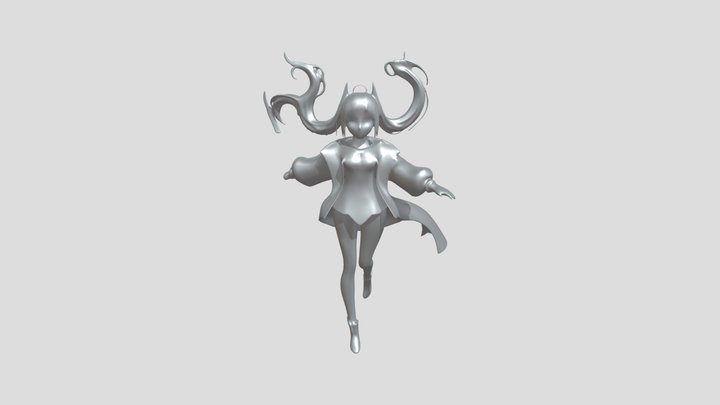 futuristic anime-style character 3D Model