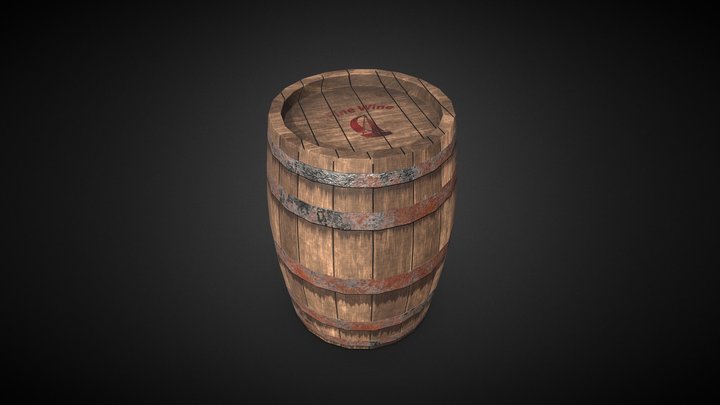 Low poly Barrel 3D Model