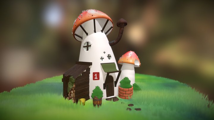 Little forest village - shroom shack 3D Model