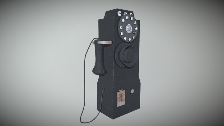 Damaged 1930's Payphone 3D Model