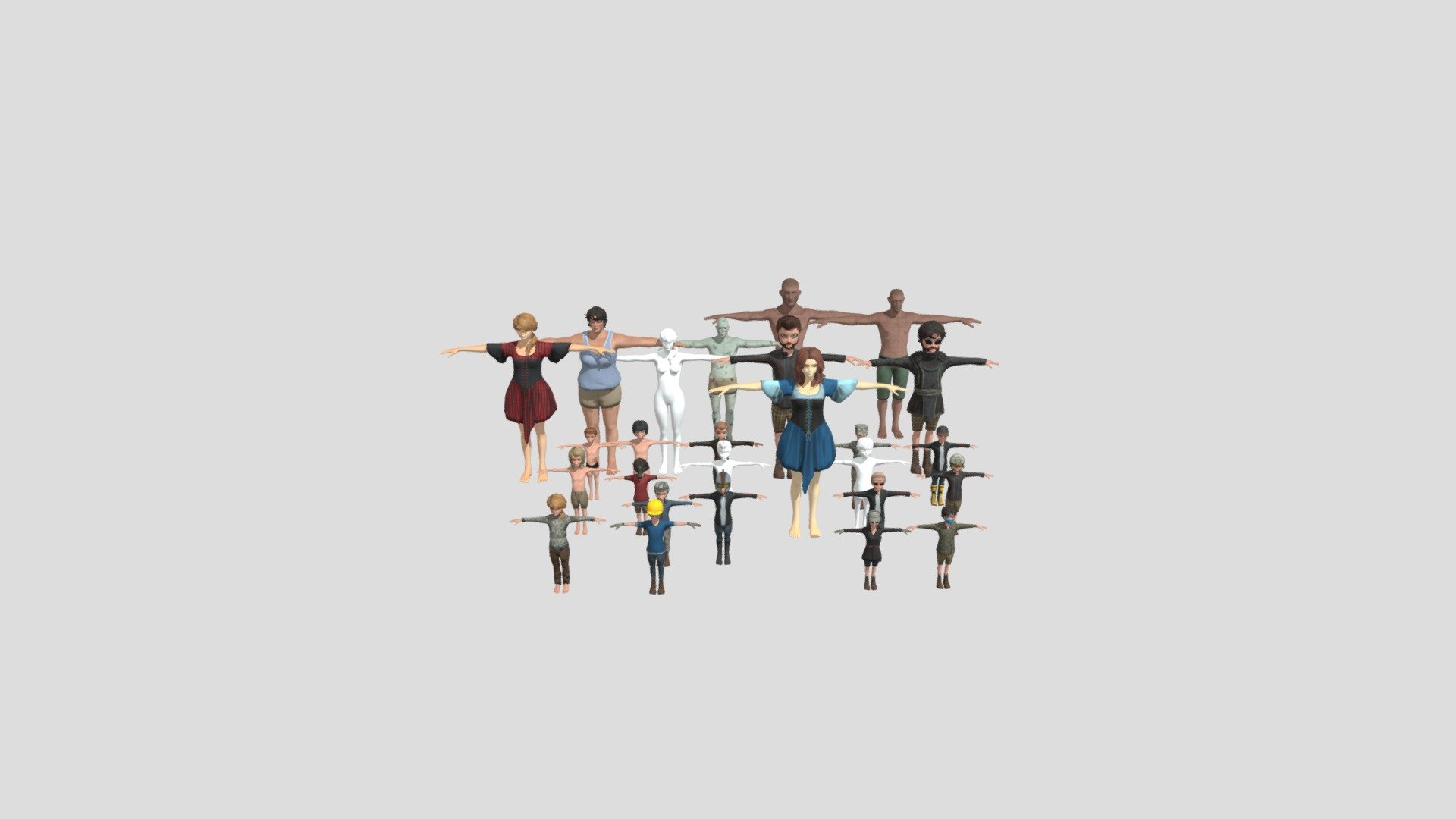 26 Characters meshes free-3ds.com