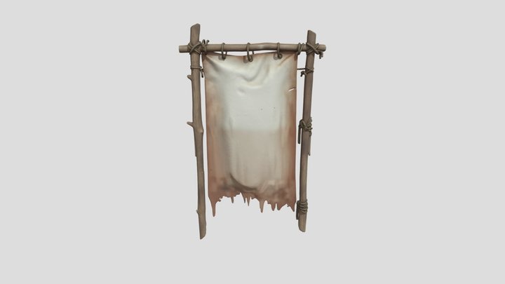 Weathered Canvas Sign 3D Model