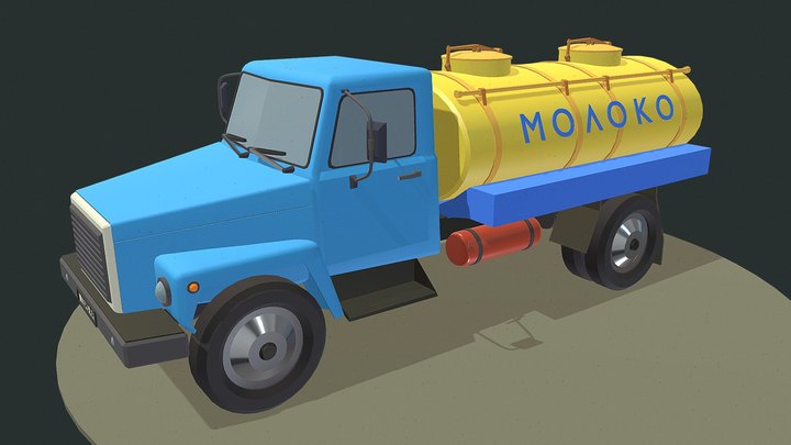 GAZ 3307 milk tanker 3D Model