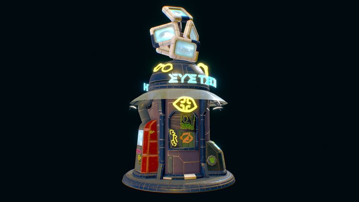 Eye Tech - Small Market Stall 3D Model
