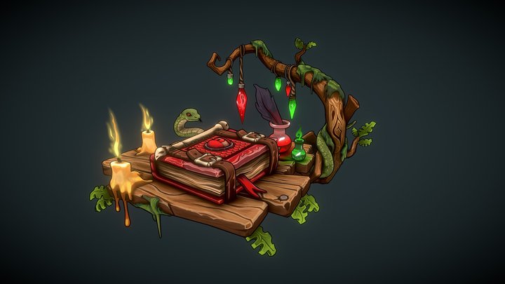 Mordred's Book - Artstation Challenge 3D Model