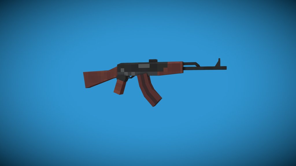 AK 47 low poly pixel art