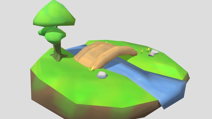 Island for mobile game 3D Model