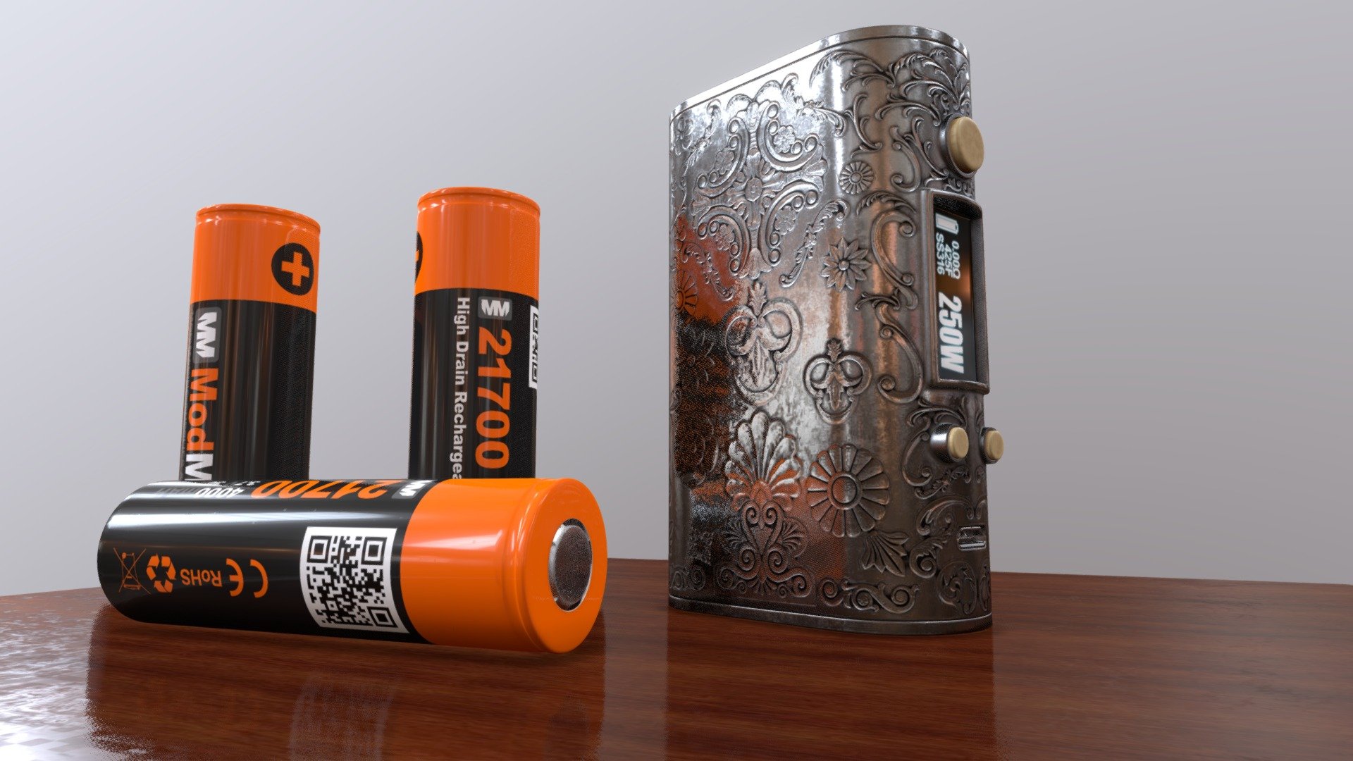 Vaping mod and batteries - 3D model by John Malcolm (@JohnMalcolm1970 ...
