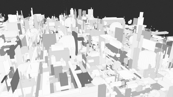 : futuristic industrial city : generative 3D Model