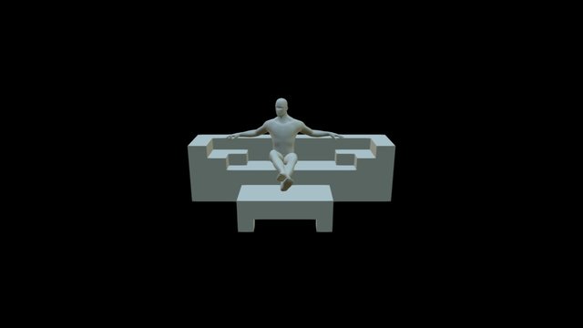 Seated Relaxed 3D Model