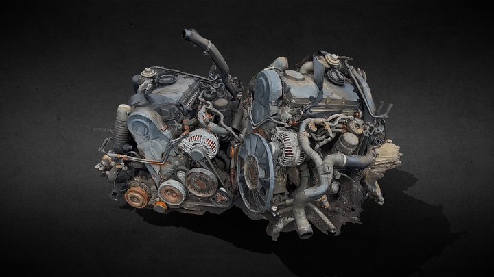 engines destroyed cars photoscan 3D Model
