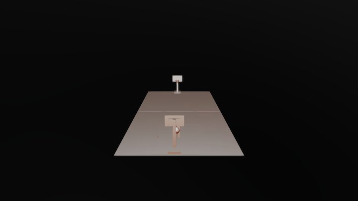 Primitive basketball court 3D Model