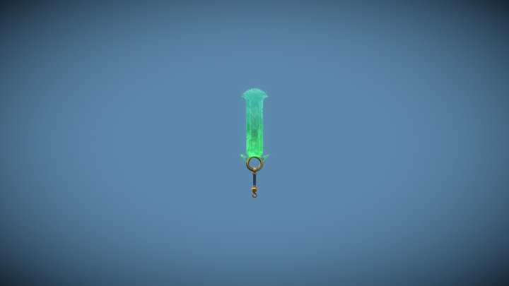 Jade Sword Low Poly 3D Model