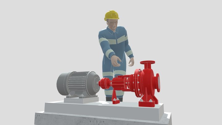 CENTRIFUGAL PUMP - HORIZONTAL END SUCTION 3D Model