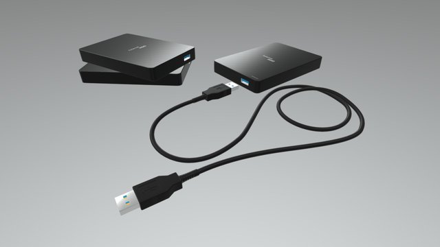 External HDD 3D Model